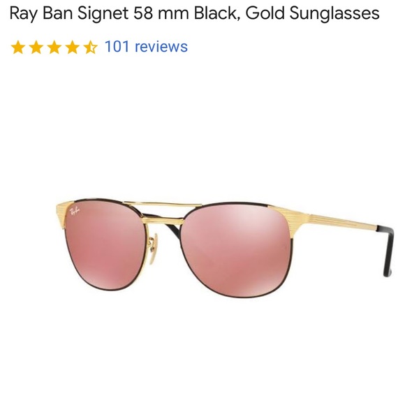 Ray-Ban Accessories - Rayban Signet Black Gold Rose Sunglasses 3439M